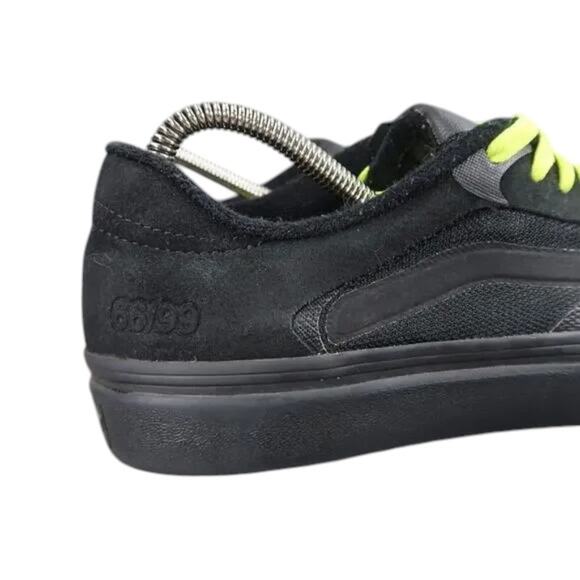 Vans Shoes Mens 6.5 Sneakers Rowley Pro Skate Black Leather Wafflecup Ultracush - Picture 2 of 16